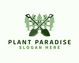 Plant Shovel Garden logo design