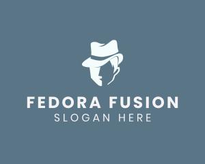 Gentleman Fedora Hat logo design