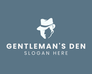 Gentleman Fedora Hat logo design