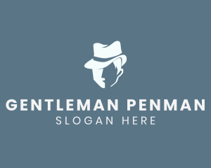 Gentleman Fedora Hat logo design