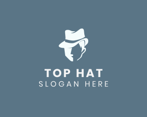 Gentleman Fedora Hat logo design