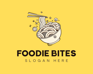 Noodle Bowl Chopsticks logo design