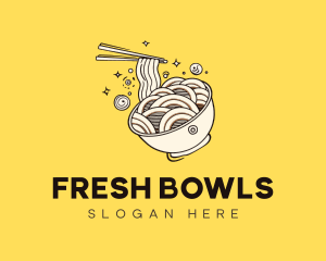 Noodle Bowl Chopsticks logo design