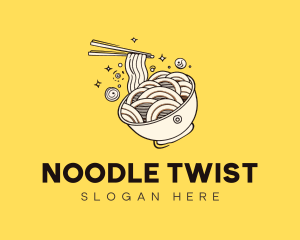 Noodle Bowl Chopsticks logo design