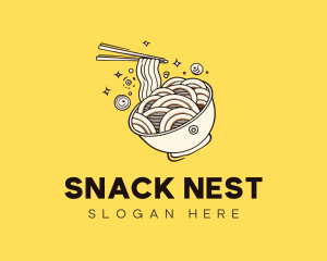 Noodle Bowl Chopsticks logo design