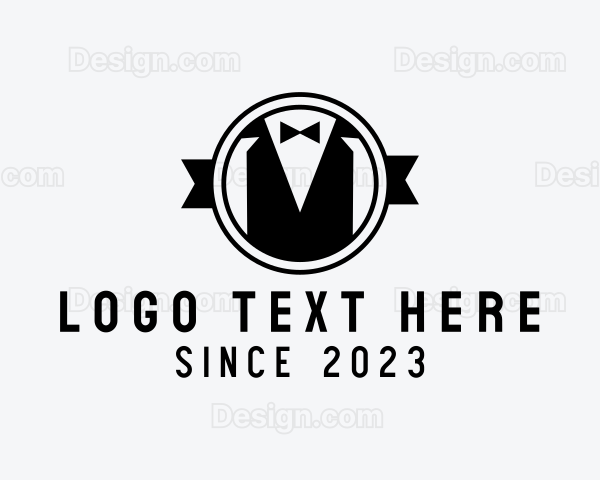 Tuxedo Gentleman Tailor Clothing Logo