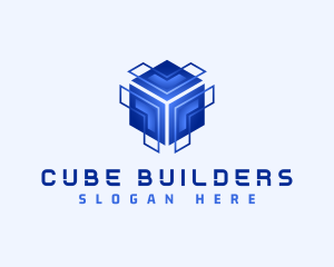 Futuristic Cube Box logo design