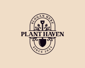 Garden Plant Shovel logo design