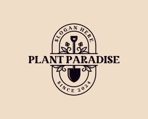 Garden Plant Shovel logo design