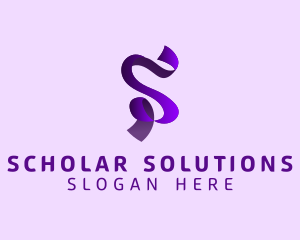 Modern Elegant Ribbon Letter S logo design