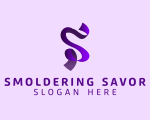 Modern Elegant Ribbon Letter S logo design