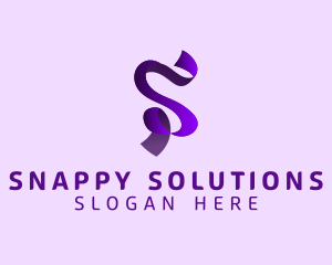 Modern Elegant Ribbon Letter S logo design