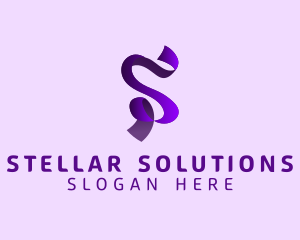 Modern Elegant Ribbon Letter S logo design