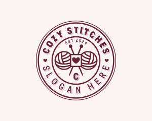 Knitting Crochet Yarn logo design