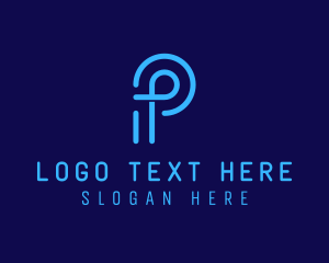 Digital Tech Letter P logo