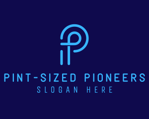 Digital Tech Letter P logo design