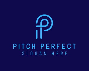 Digital Tech Letter P logo design