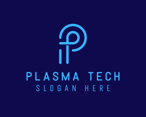 Digital Tech Letter P logo design