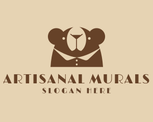 Cocktail Bear Waiter logo design