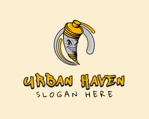 Urban Tattoo Needle  logo design