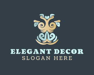 Ornate Heart Dress logo design