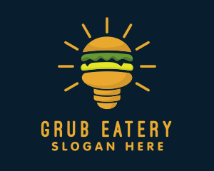 Burger Light Bulb logo design