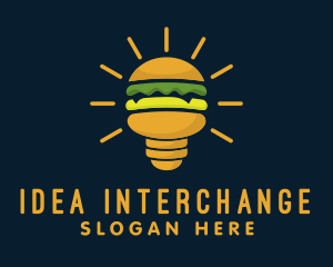 Burger Light Bulb logo design