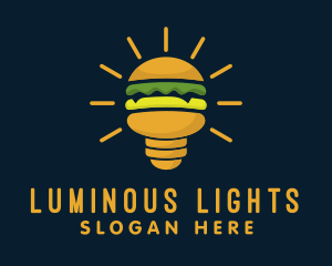 Burger Light Bulb logo design