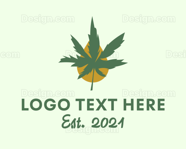 Cannabis Droplet Plant Logo