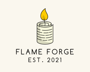 Paper Candle Flame  logo design