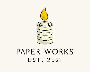 Paper Candle Flame  logo