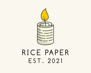 Paper Candle Flame  logo design