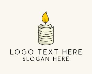 Paper Candle Flame  Logo