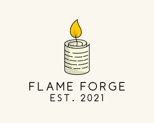 Paper Candle Flame  logo design