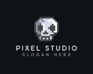 Skull Pixelated Gamer logo