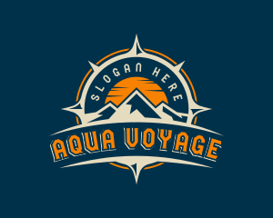 Mountain Navigation Compass Voyage logo design