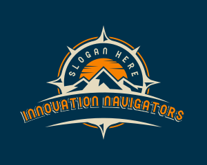 Mountain Navigation Compass Voyage logo design