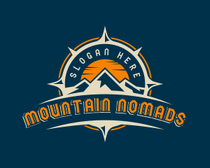 Mountain Navigation Compass Voyage logo design