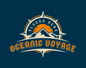 Mountain Navigation Compass Voyage logo design