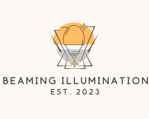 Electric Bulb Sparkle logo design