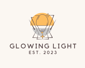 Electric Bulb Sparkle logo design