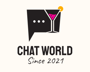 Martini Glass Chat logo design