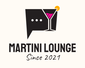 Martini Glass Chat logo design