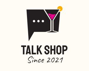 Martini Glass Chat logo design