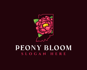 Indiana Peony Flower logo design