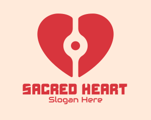 Digital Red Heart logo design