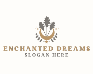 Enchanted Moon Leaf logo design