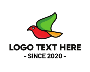 Colorful Flying Bird logo