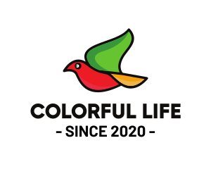 Colorful Flying Bird logo design