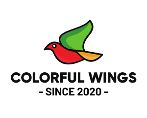 Colorful Flying Bird logo